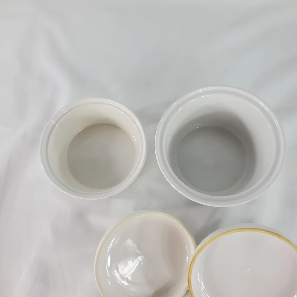 Vintage white Pear ceramic canister set